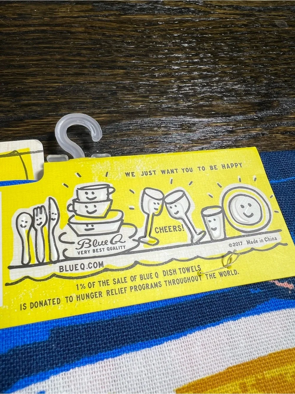 NWT Blue Q “Greetings from Lake Wine” Retro Dishtowel 100% Cotton